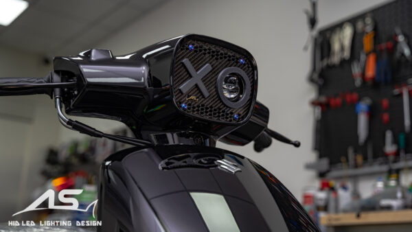 AS-XO matrix headlight for Suzuki Sui with carbon fiber bracket and color XO cover options