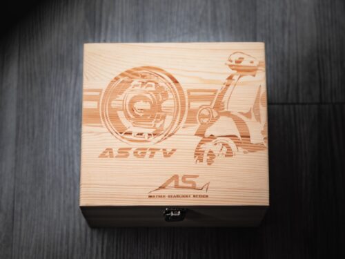 AS GTV-MV1 carbon fiber matrix projector headlight for Vespa GTV, waterproof design